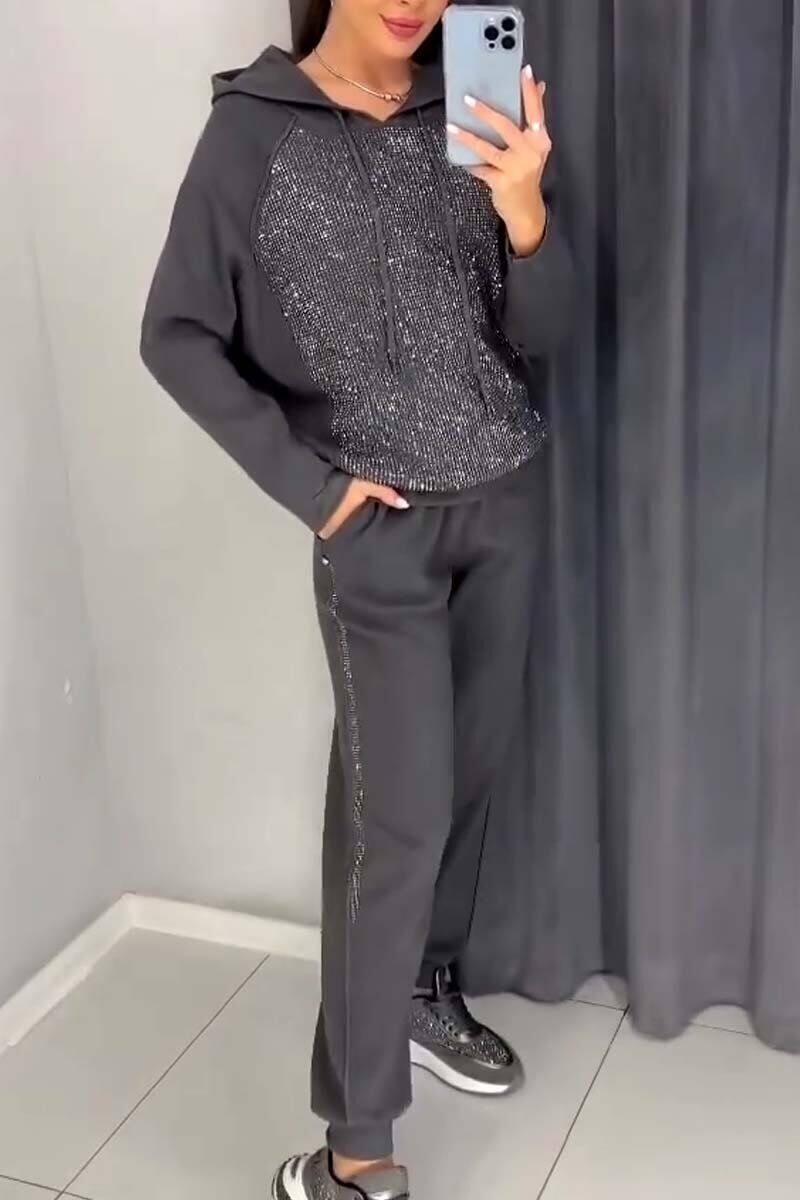 2024 Terno casual feminino com capuz