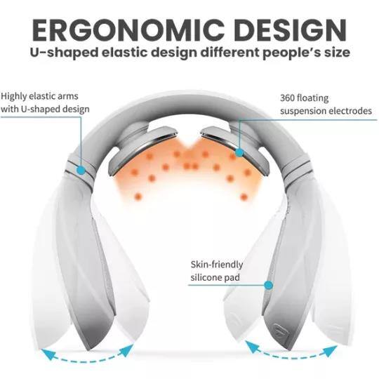 ACUPRO™ EMS DISPOSITIVO DE MASSAGEM DE PESCOÇO DE ACUPUNCTURA COM PONTOS LINFÁTICOS