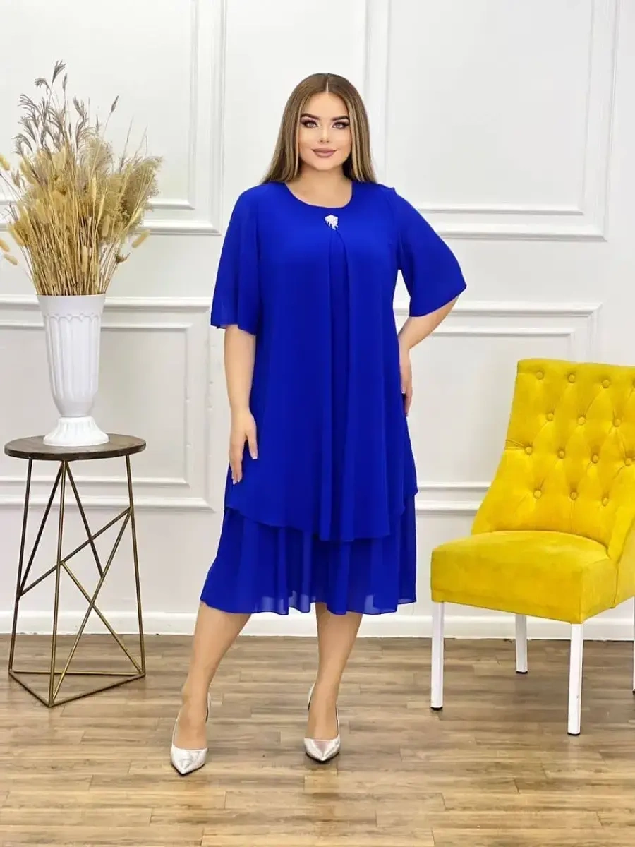 👗【S-5XL】 Novos vestidos de chiffon de alta qualidade 2024