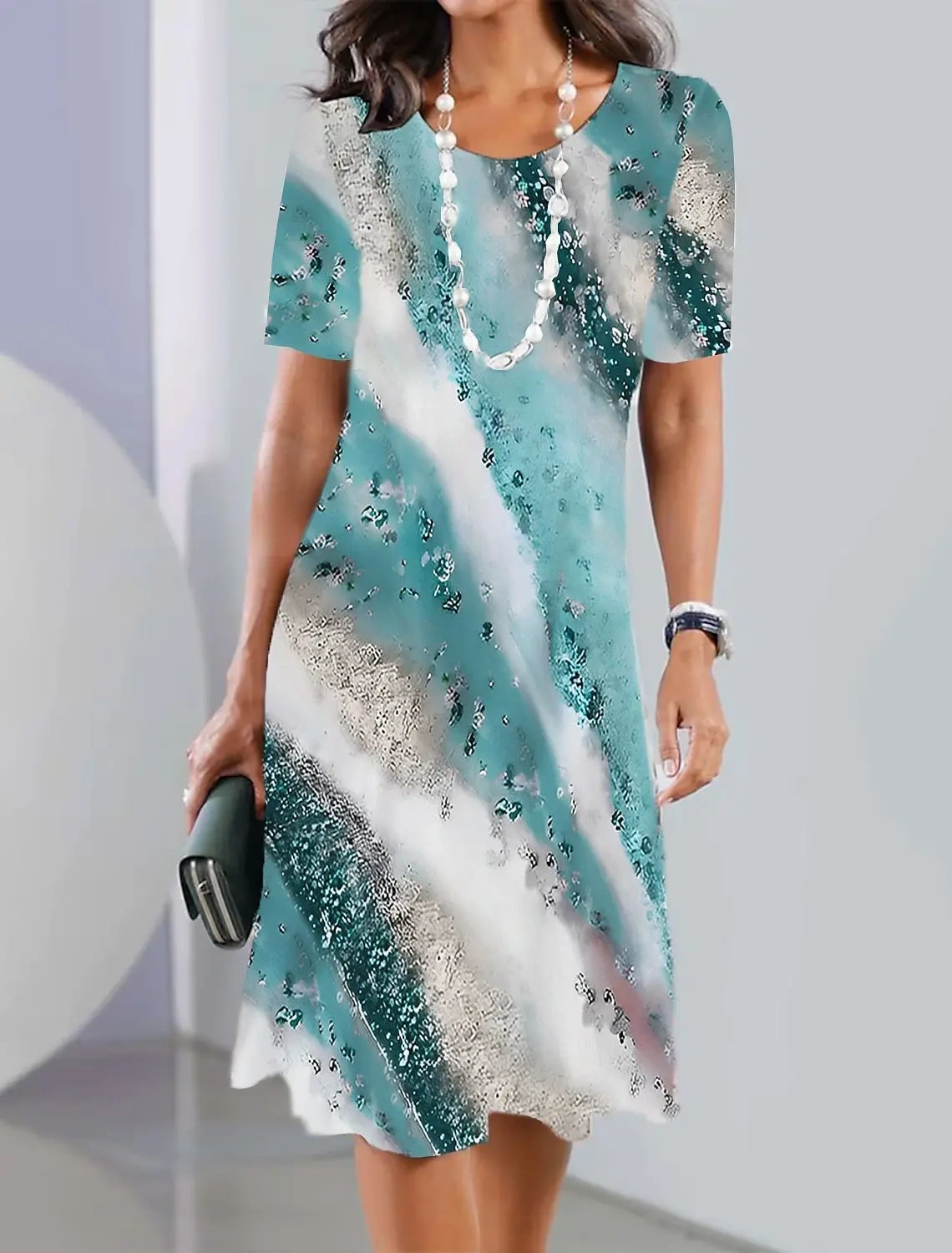 👗【XS-5XL】 szexi, kerek nyakú női ruha 2024-re