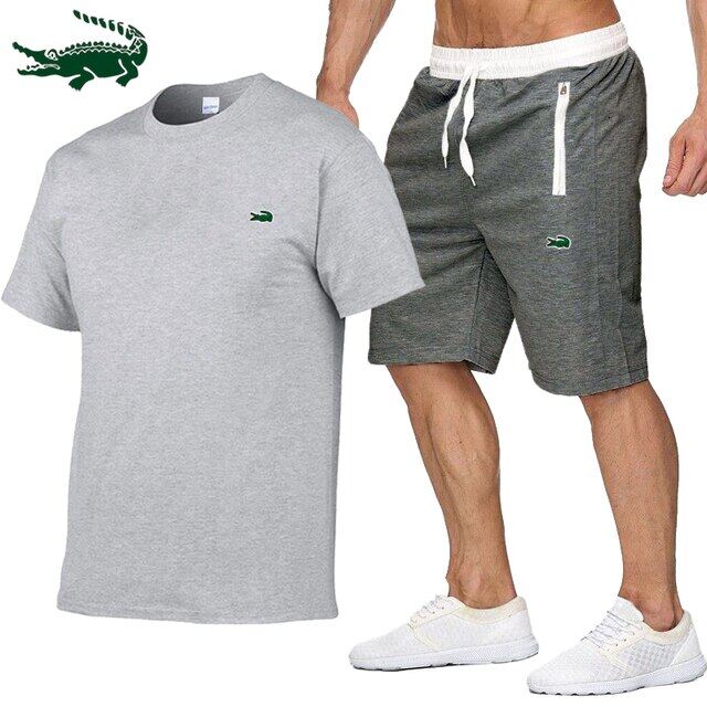 Cartelo High quality spring and summer new men's casual sports cotton round neck short-sleeved T-shirt+casual sports pants set