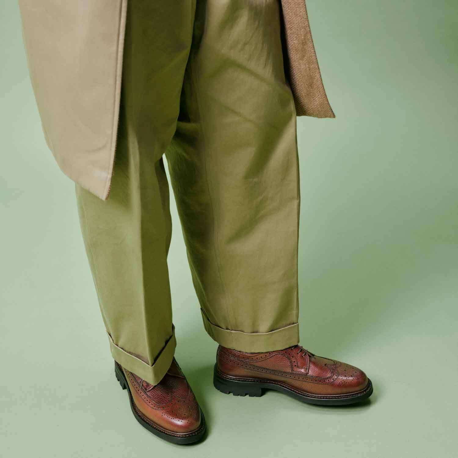 Brogues - Sapatos derby de couro granulado tricolor