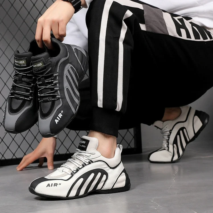 Męskie skórzane sneakersy z nadrukiem zebry