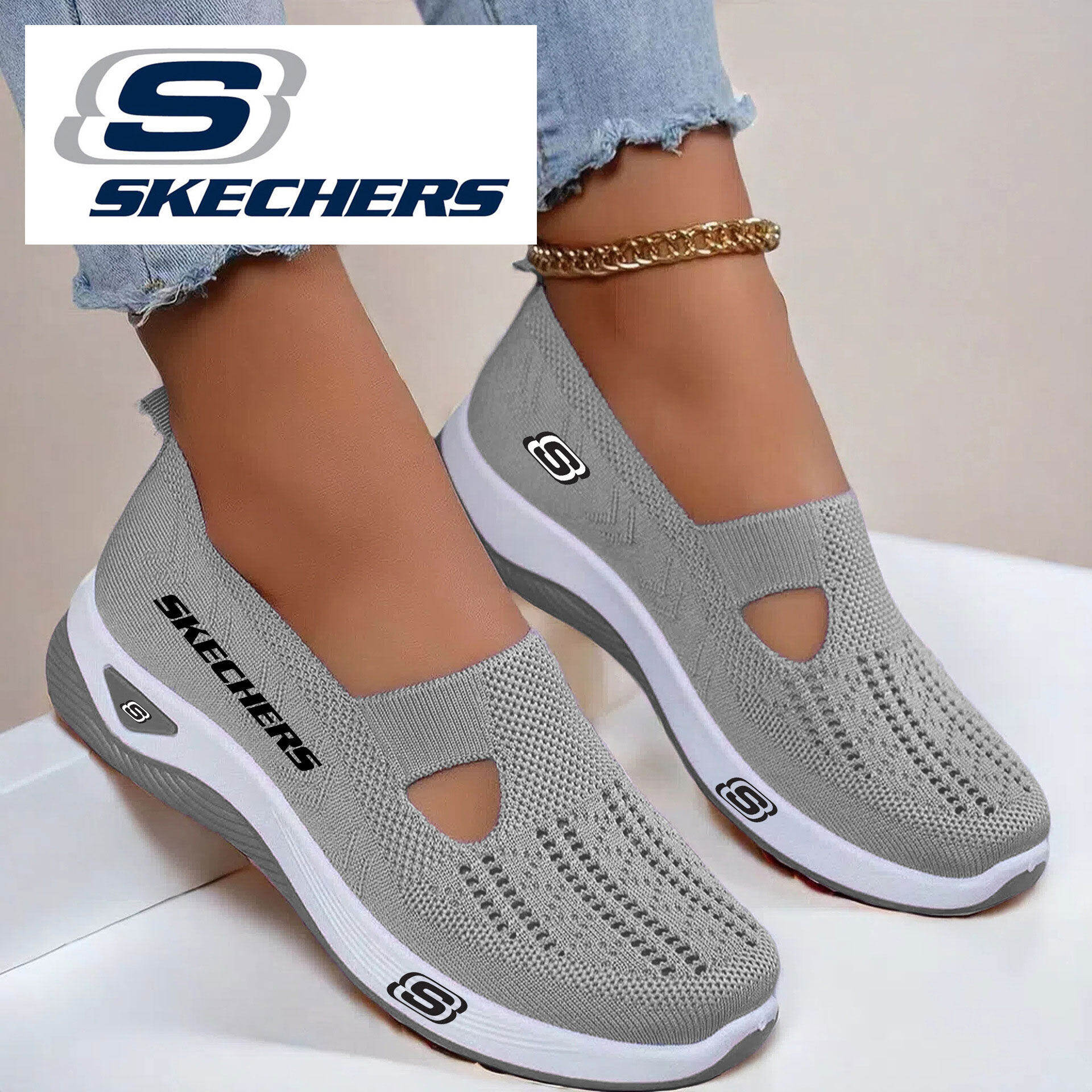 SKECHERS® Melhor calçado ortopédico para massagem feminina em 2025 #SK01