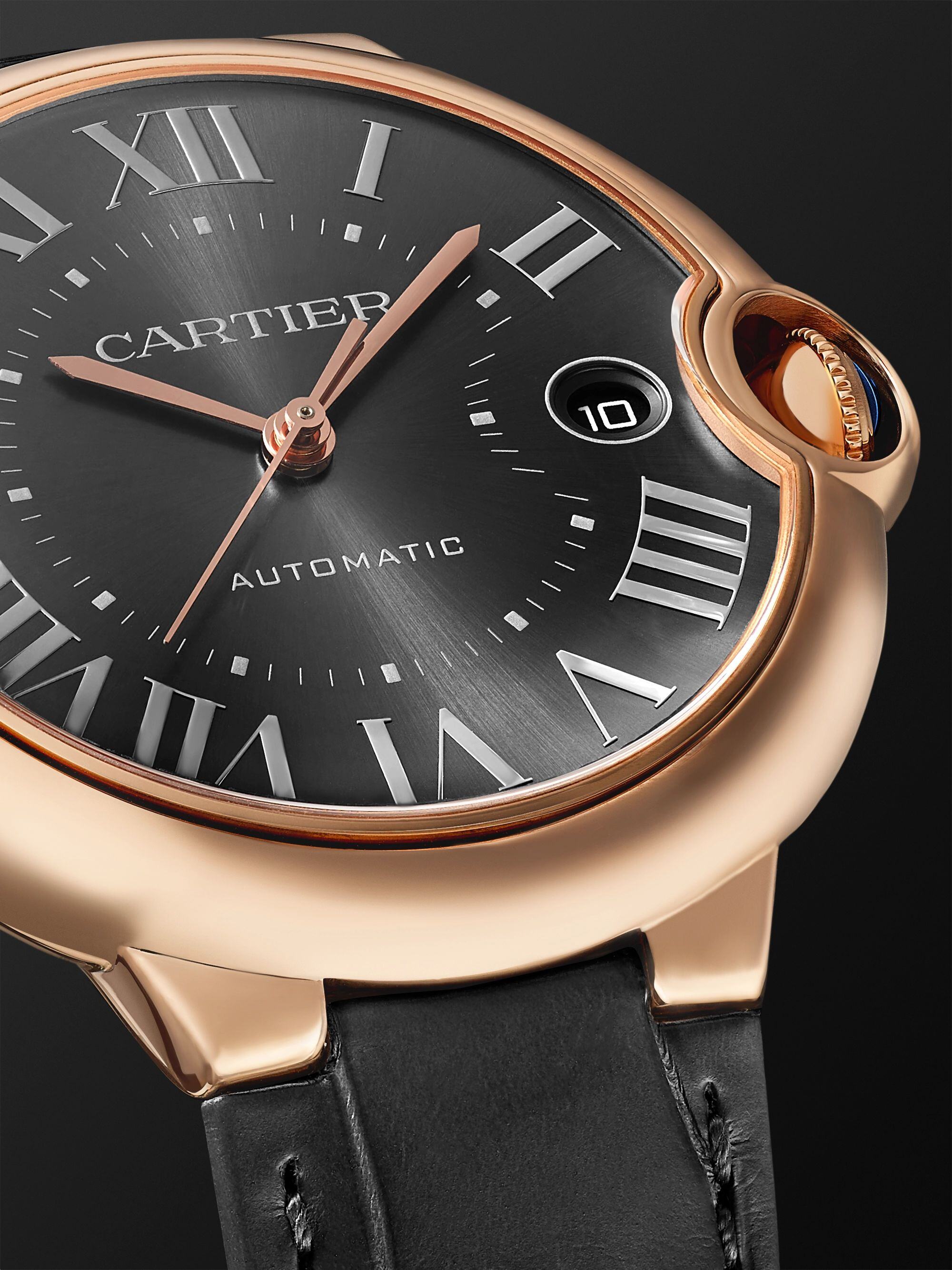 Automatic 40mm 18-Karat Pink Gold and Alligator Watch, Ref. No. WGBB0050