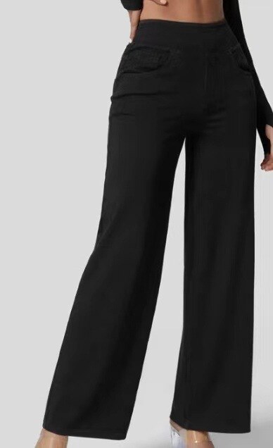 JEANS DE CINTURA ALTA COM PERNAS LARGAS MUITO ELÁSTICAS