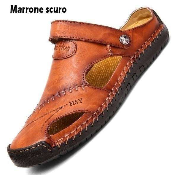 💥Nagy méretű puha bőr férfi lélegző kültéri szandál