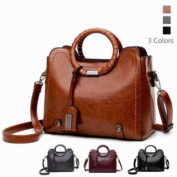Bolsa de ombro de couro oleada para uso diário