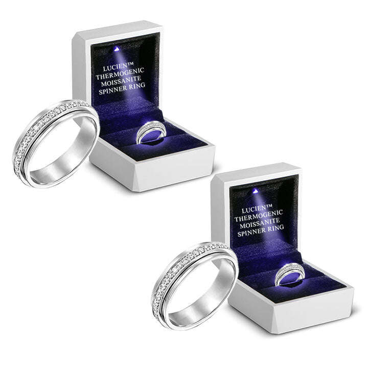 🎉Frete grátis somente hoje🎉Lucien™ Thermogenic Moissanite Spinner Ring（Desconto por tempo limitado 🔥 Último dia）