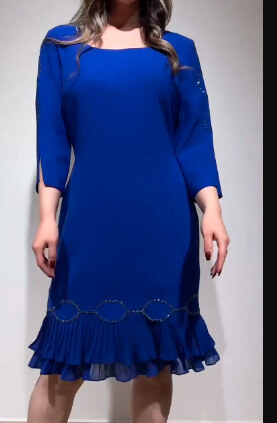 💖【S-5XL】Vestido novo 2024 com babados e renda estampada