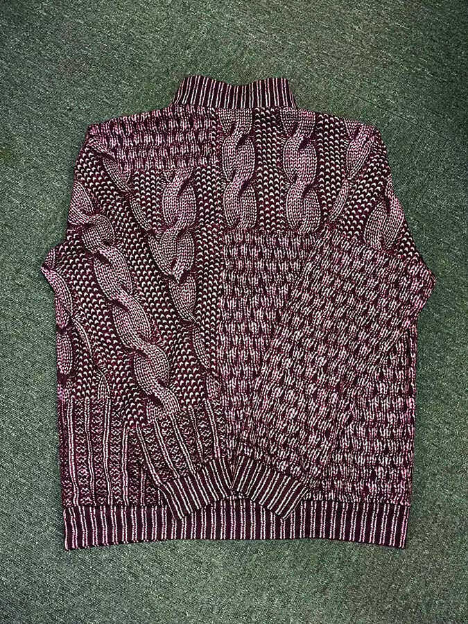 Męska bluza casualowa z nadrukiem retro, z kołnierzykiem i guzikiem