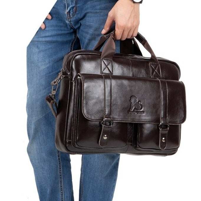 Skórzane męskie teczki biznesowe Torba na ramię Torba na laptopa