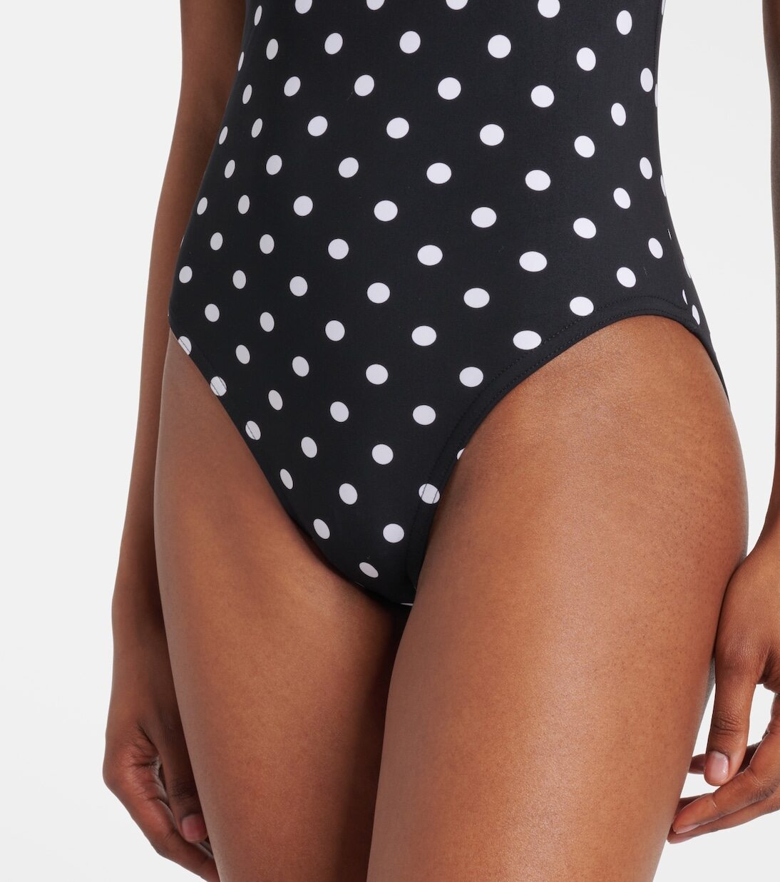 Polka-Dot One Piece Swimsuit and Skirt
