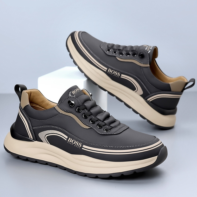 BOSS-Novos sapatos casuais confortáveis, respiráveis, versáteis, leves, antiderrapantes, com sola macia e resistentes ao desgaste