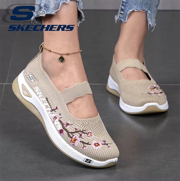 SKECHERS® Damskie, ręcznie haftowane, codzienne trampki