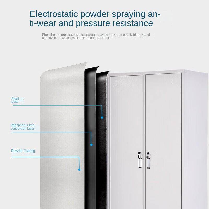 High Quality 1850*900*500mm Easy Assemble Three Doors Vertical Fireproof Waterproof Steel Wardrobe