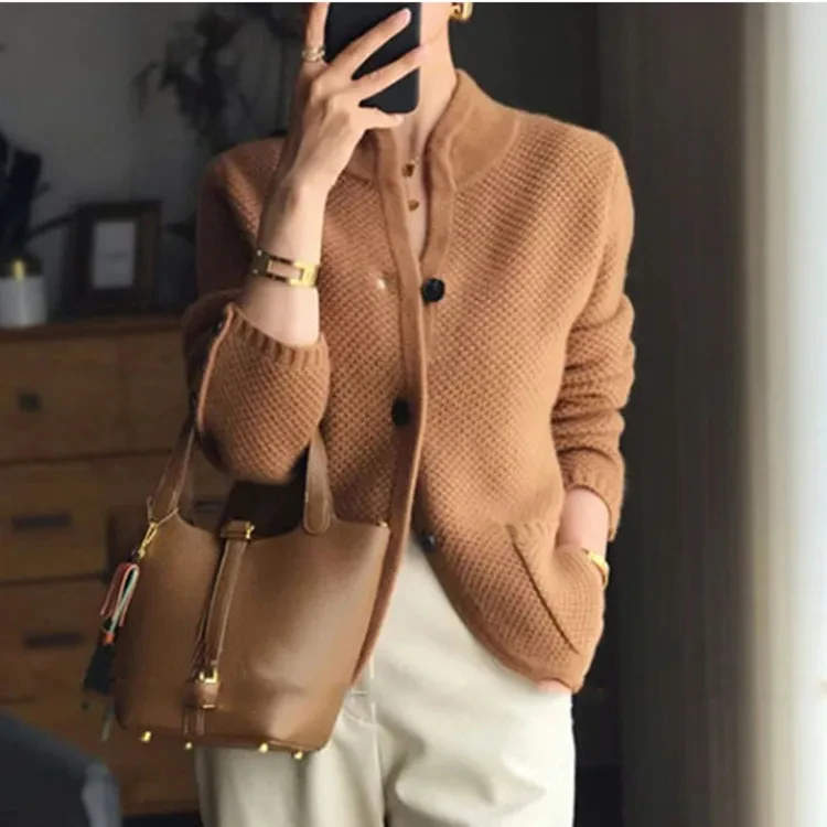 2023 novos suéteres de malha soltos femininos para primavera e outono