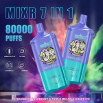 BOOD MIXR 80000 80K Puffs Vapes Strawberry Raspberry & Triple Melon & Grape Ice