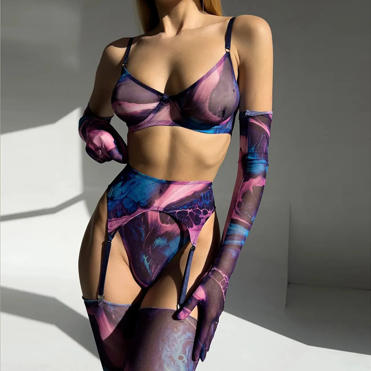 VALERIE -Conjunto de roupa interior tie-dye