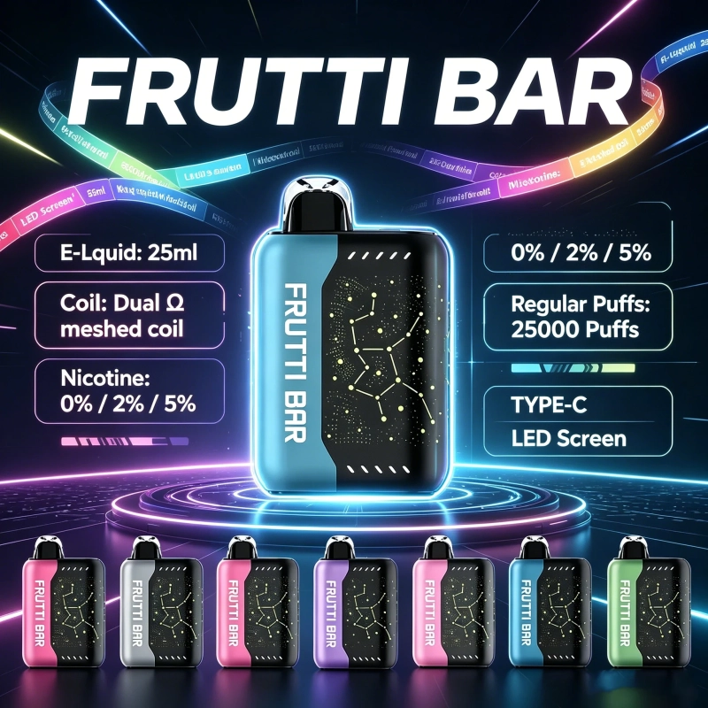 Frutti Bar FB25000 – jednorazowy e-papieros 25 000 zaciągnięć z intensywnym smakiem i dużą wydajnością