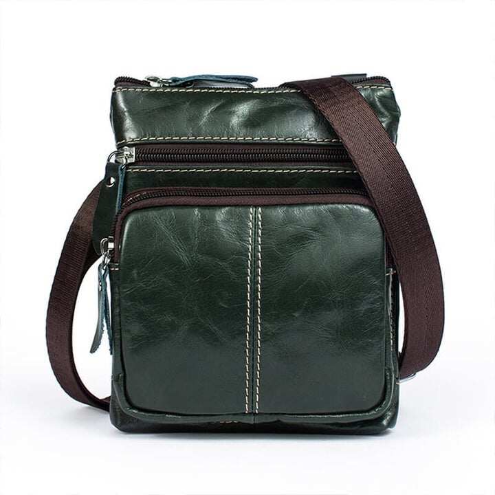 Męska skórzana mała torba listonoszka Crossbody