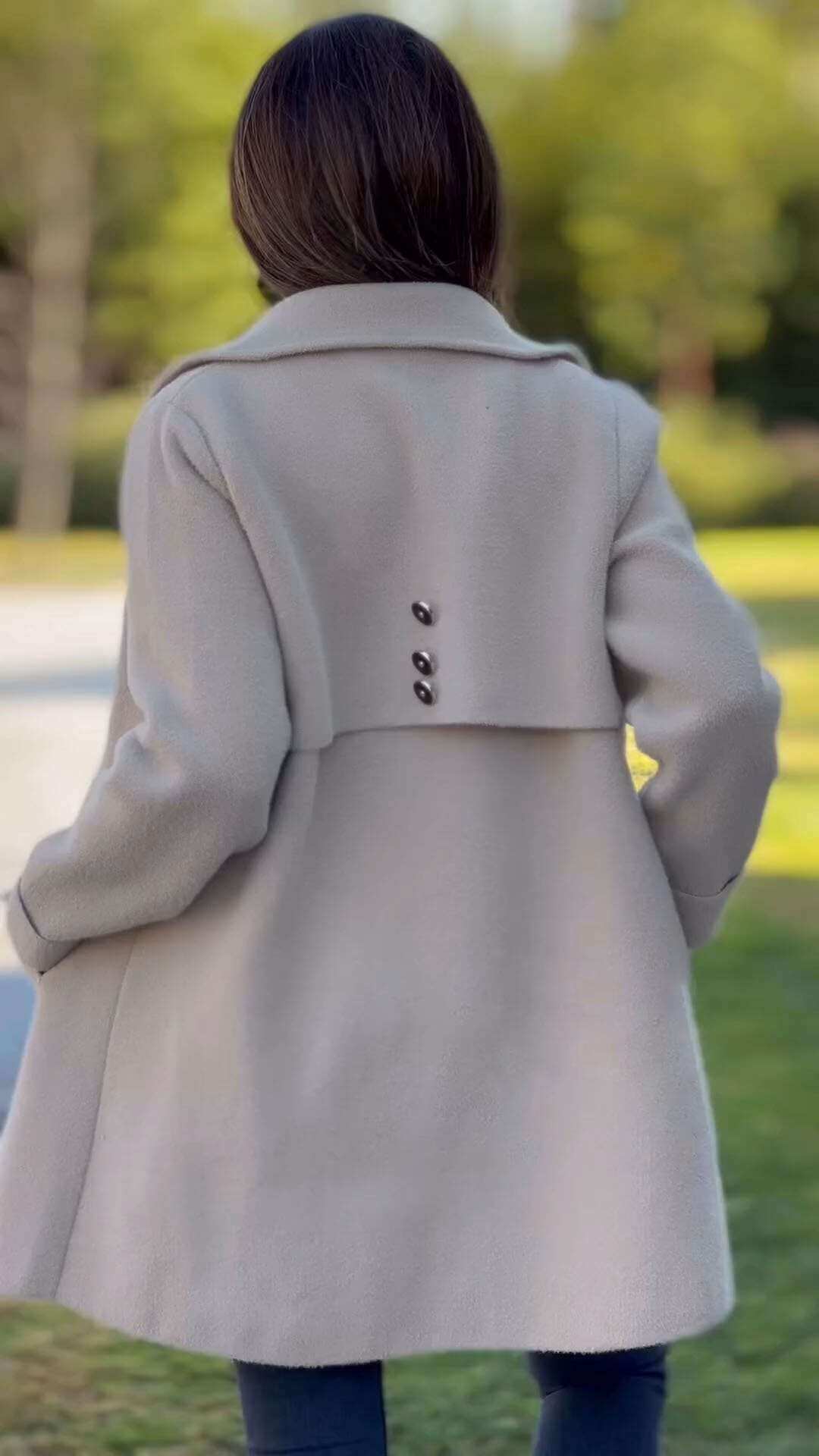 JAQUETA DE LÃ PARA MULHER DE COR SÓLIDA