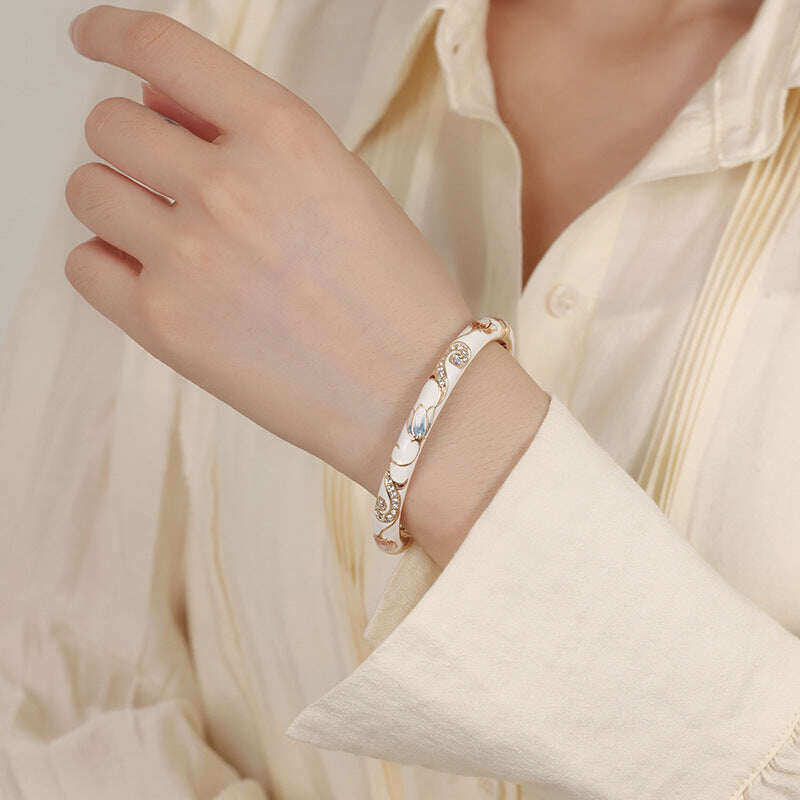 Pulseira magnética de esmalte Cloisonné de neodímio ouro titânio CZTICLE™