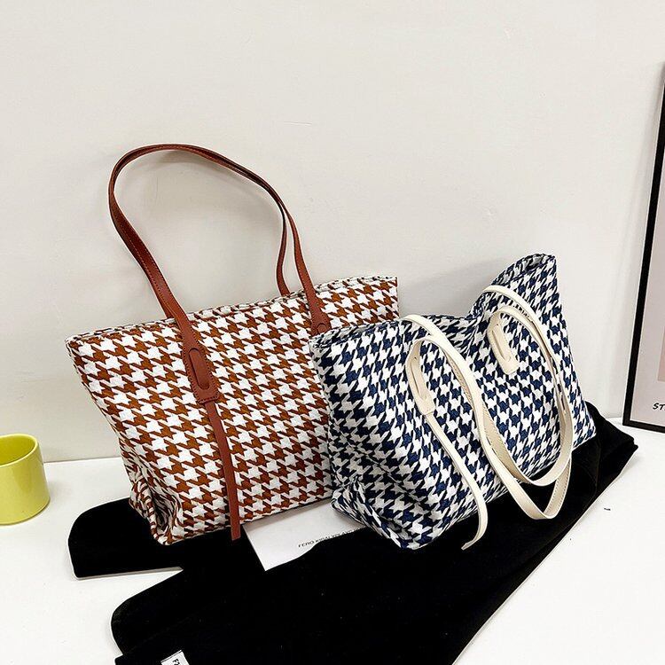 Bolsa City com estampa Houndstooth