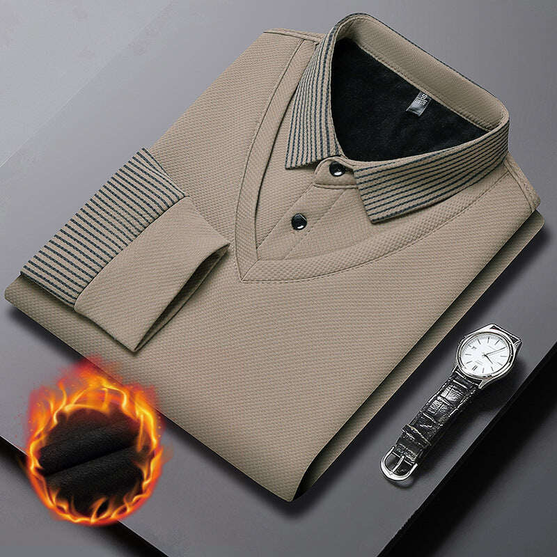 Camisa listrada de gola de 2 peças