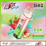 AIVONO AIM FAT BEAR 80000 PUFFS VAPES Mango ice + pineapple coconut + peach ice