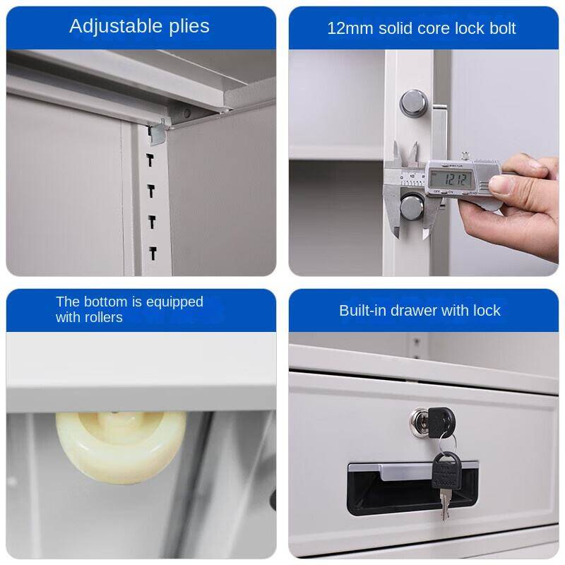 Wholesale 1850*900*420mm White Fireproof Metal Office Combination Cabinet with Lock Confidential