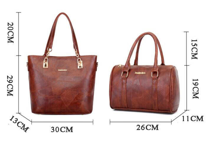 Sada šesti dámských kožených tašek