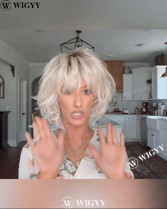 Peruca Curl Bob Peruca com Franja