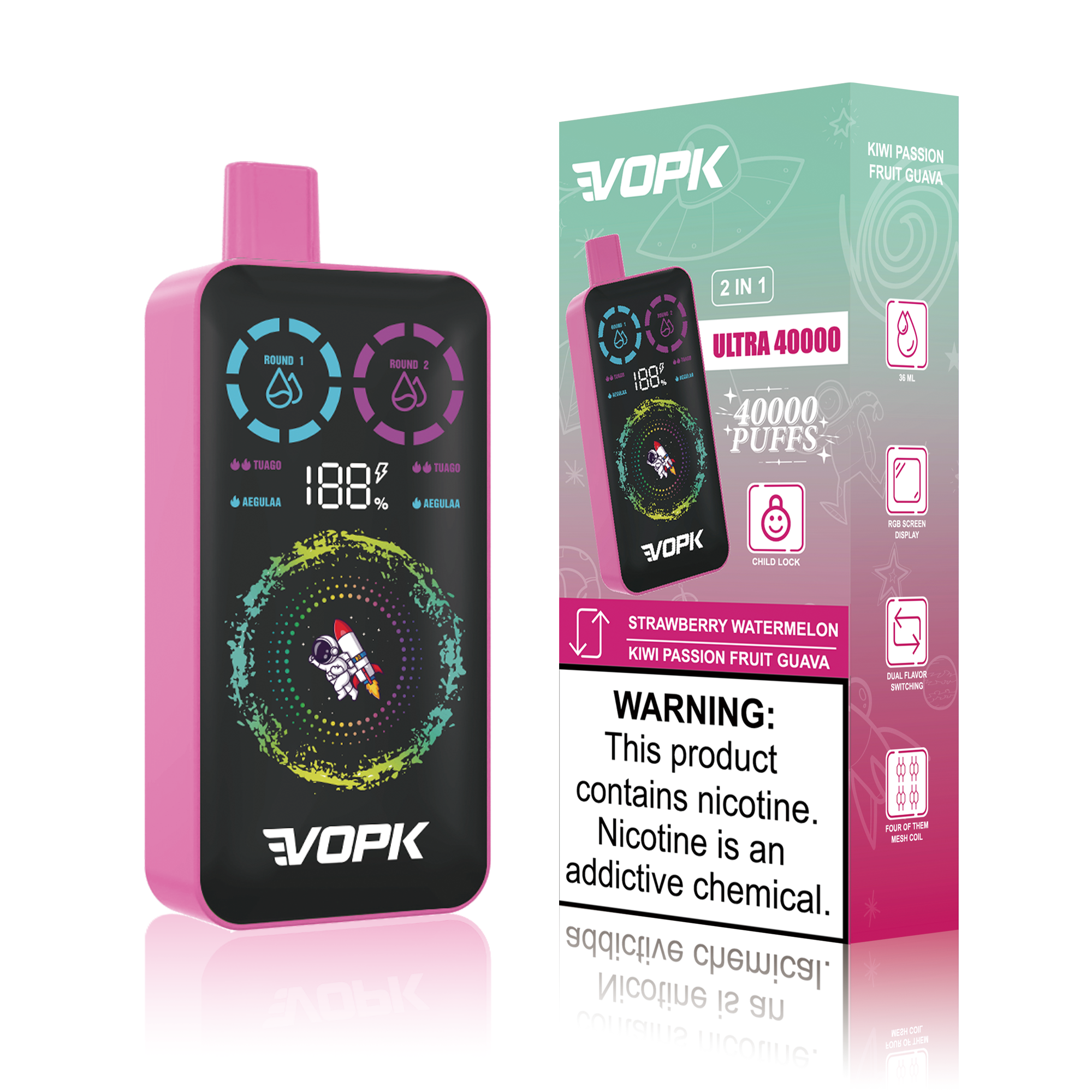 VOPK ULTRA 40000 Puffs Double Taste jednorazowe Vape - zaawansowane funkcje dla maksymalnej przyjemności z użytkowania