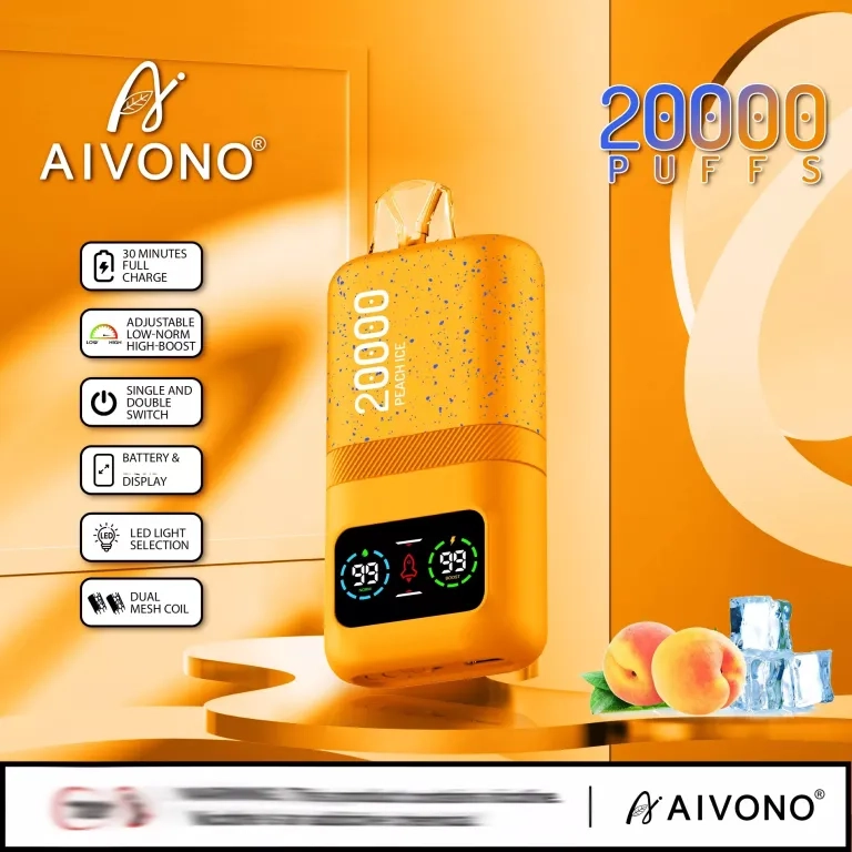 AIVONO 20000 Puffs Dual Mesh Rechargeable Disposable Vapes Pineapple coconut ice