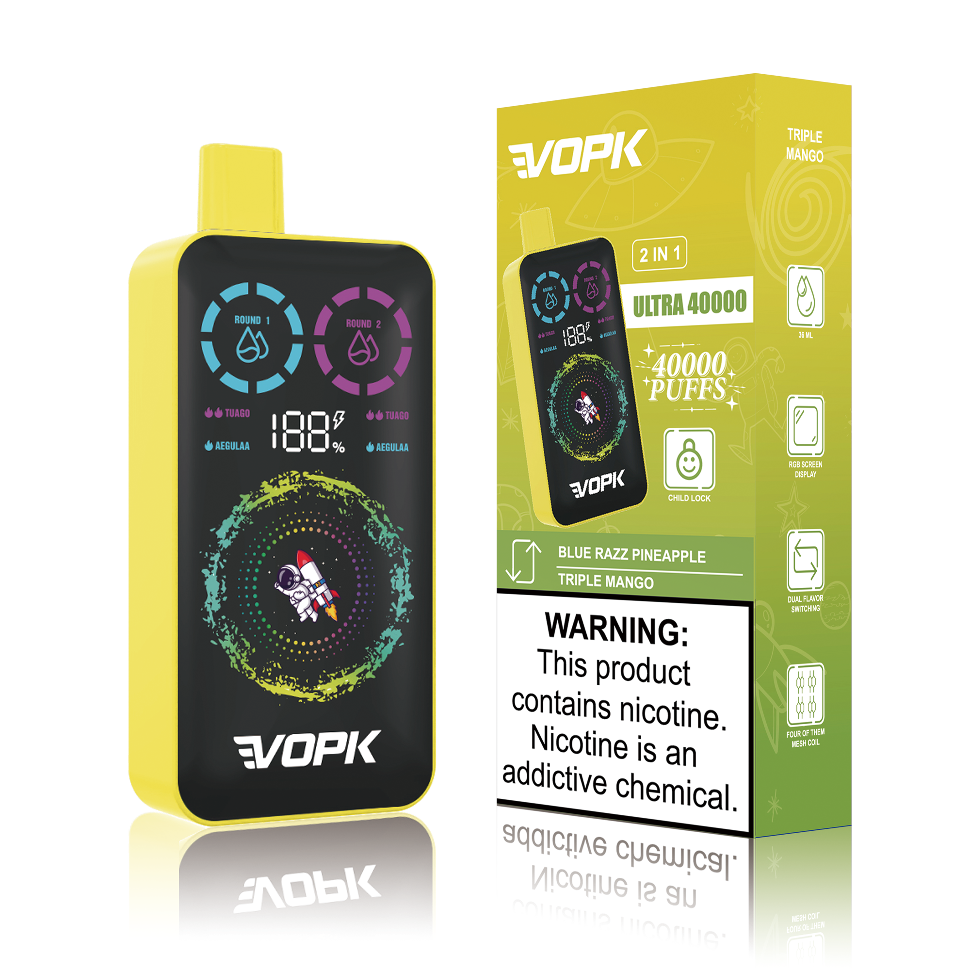 VOPK ULTRA 40000 Puffs Double Taste jednorazowe Vape - zaawansowane funkcje dla maksymalnej przyjemności z użytkowania