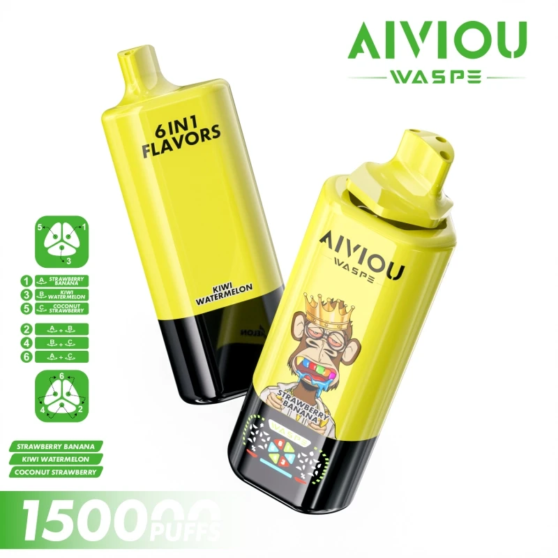 waspe aiviou 150000 puffs Strawberry-banana + kiwi-watermelon + coconut-strawberry