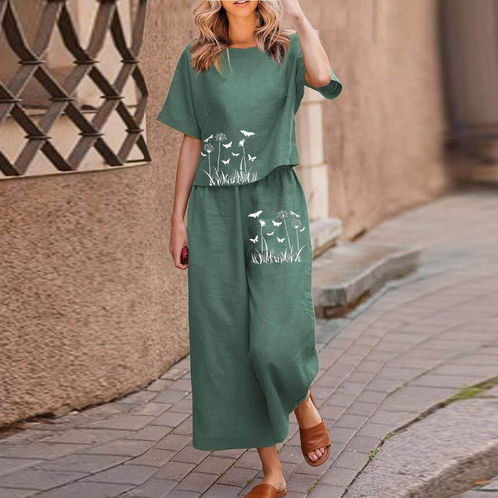 Novo estampagem a quente terno de manga curta e conjunto de duas peças estampado