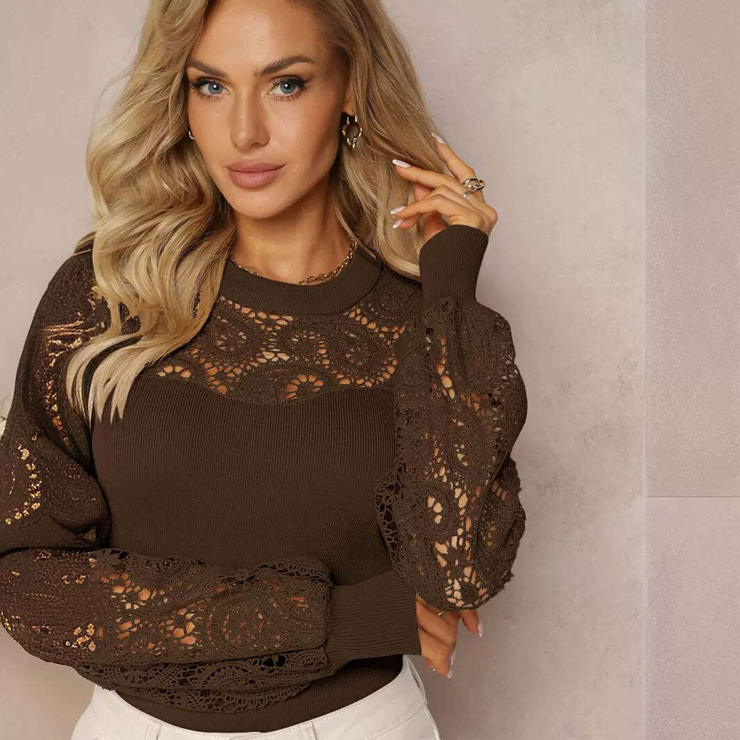 Дълъг ръкав със свързана дантела в стил 2024