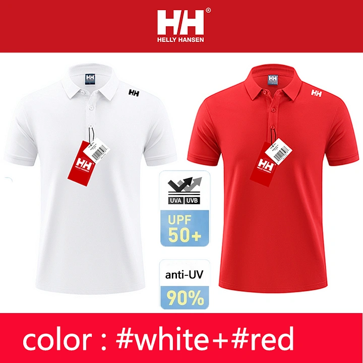Camisa polo masculina Helly Hansen, resistente a UV, respirável, que absorve a umidade (pacote com 2)