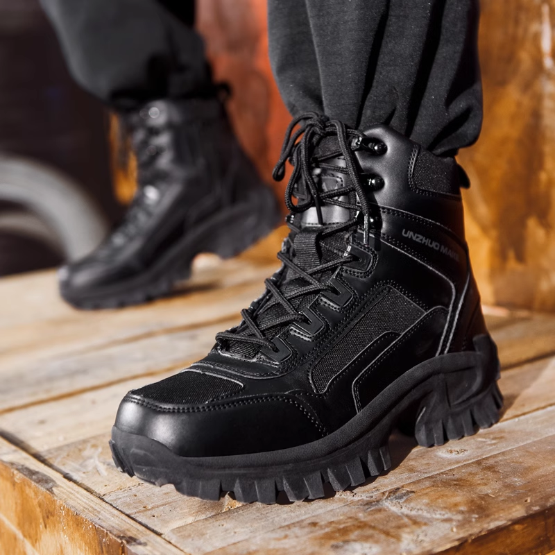 Botas masculinas impermeáveis ​​anti-entorse e antifuros para trabalho, botas de caminhada (atualização de durabilidade)