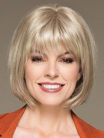 Fashion Blond Bangs Bobo Short Straight Synthetic Wigs