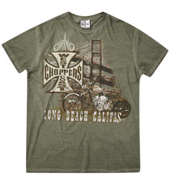 West Coast Choppers Ponte Camiseta - Cáqui tingido a óleo