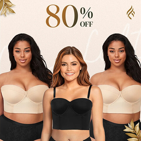 LUCILIFT – SUTIÃ SEM ALÇAS NAS COSTAS – TECIDO PREMIUM