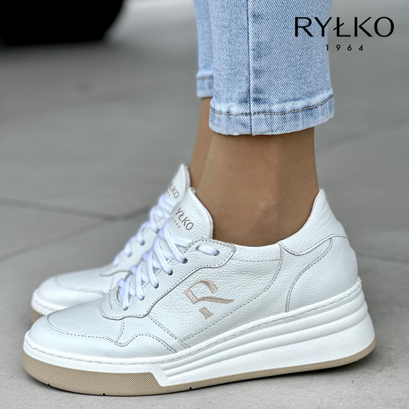 TÊNIS FEMININO BRANCO BRILHANTE FEITO DE COURO LEGAL