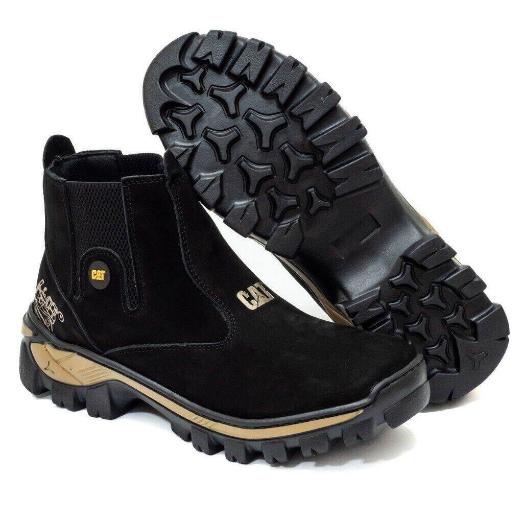 Botas masculinas de couro Caterpillar® Piso durável Macio e fácil de usar Perfeito para trabalhos agrícolas