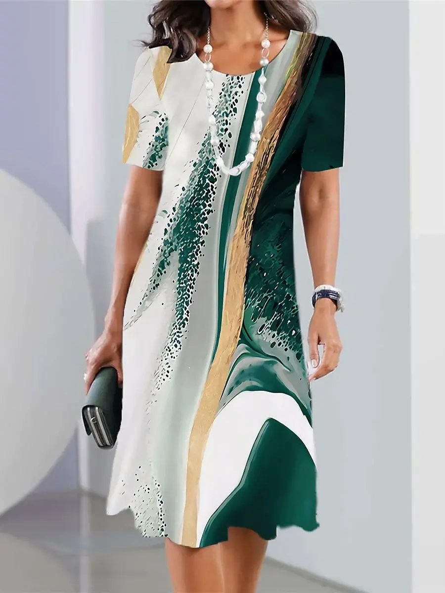 👗【XS-5XL】 szexi, kerek nyakú női ruha 2024-re