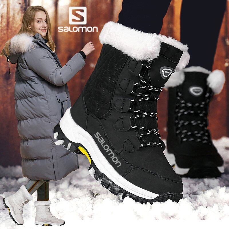 Śniegowce damskie podróże outdoorowe zagęszczone wysokie buty oraz aksamitne grube bawełniane buty buty ze środkowymi rurkami