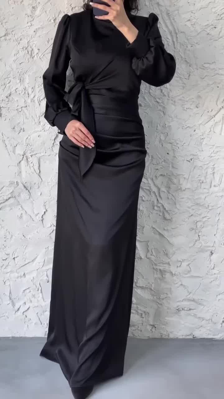 Nova primavera e verão vestido com cintura emagrecimento vestido de cintura alta temperamento saia para mulher