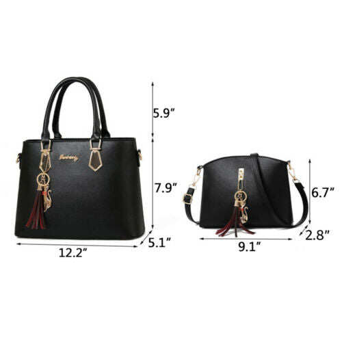 2 peças bolsas de ombro femininas bolsas de ombro conjunto de bolsa de couro PU